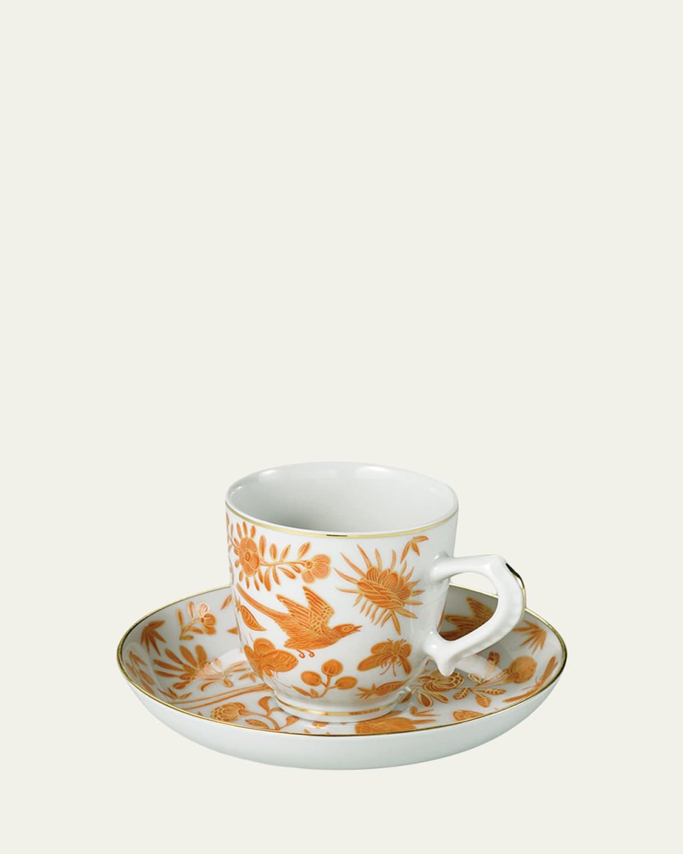 Sacred Bird & Butterfly Demitasse Cup & Saucer Plate
